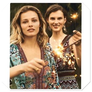 Akemi + Kim Geo-Embroidered Column Dress